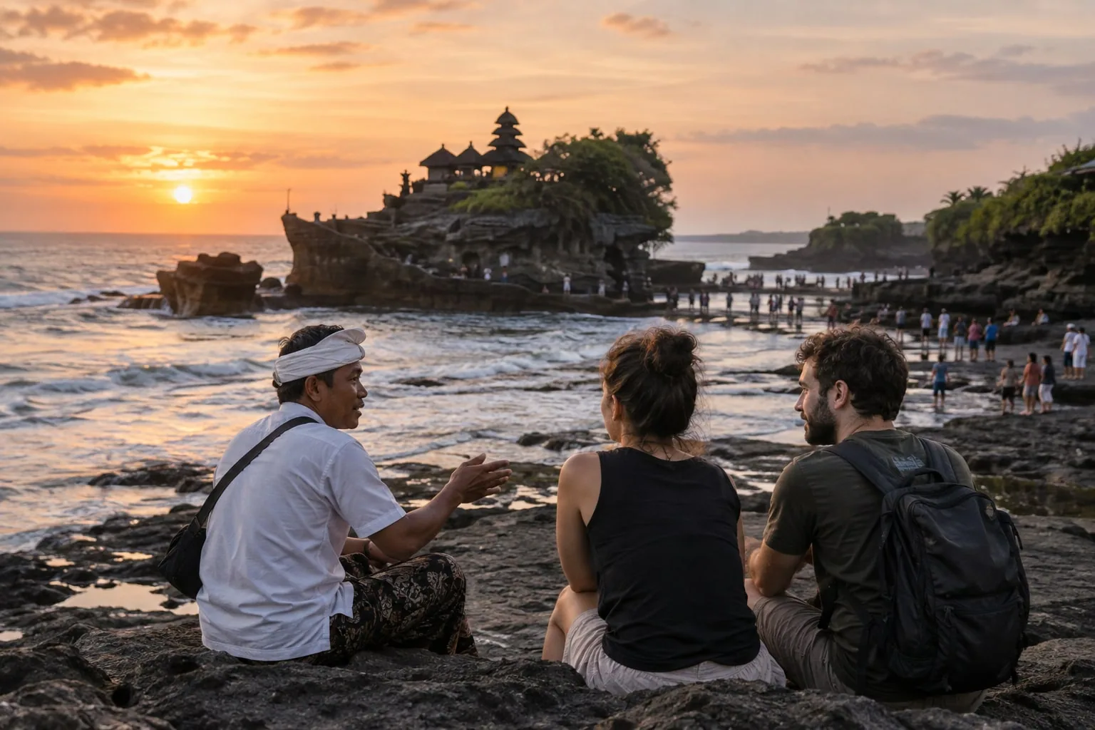 Spectacular Ocean Cliff Panorama at Tanah Lot